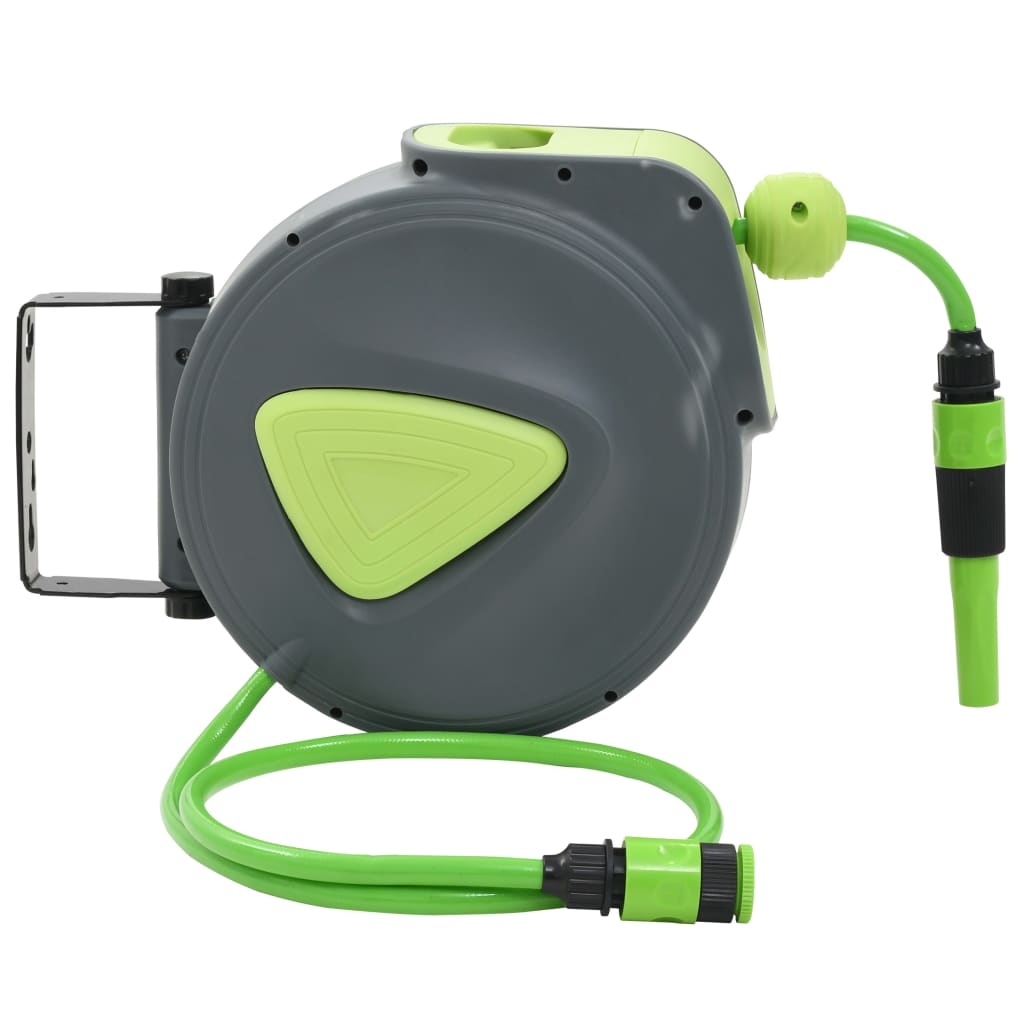 vidaXL Retractable Garden Hose Reel Wall Mounted Hose Reel Automatic Rewind-2