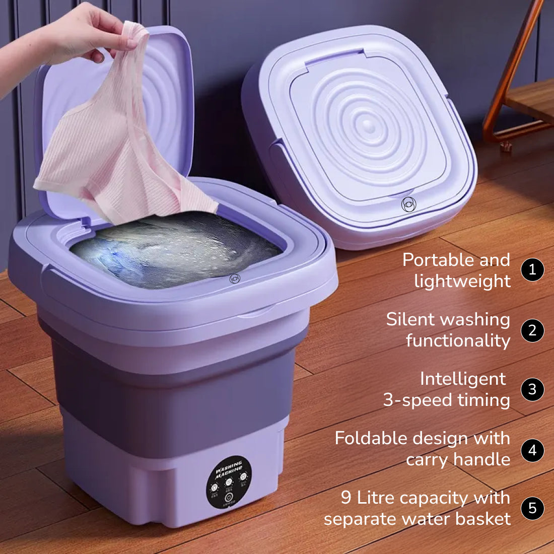 Foldable & Portable Mini Washing Machine โ Wash Smart, Anywhere!